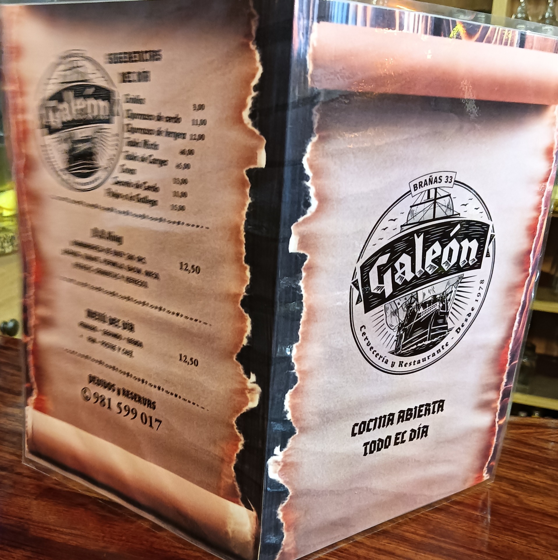 Cartas para restaurante